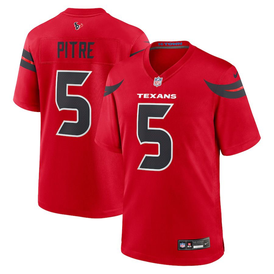 Men Houston Texans #5 Jalen Pitre Nike Red Alternate Game NFL Jersey->houston texans->NFL Jersey